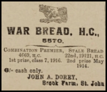 John Dorey was a dairy farmer at Brook Farm, St John, in 1920