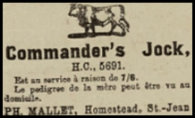 Philip Mallet's 1920 advert in the Chronique de Jersey