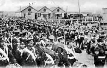 The East Surrey Regiment arrives in 1905