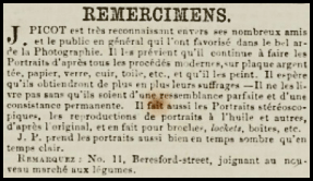 Joshua Picot was in business as a photographic portraitist from 1858 to 1870