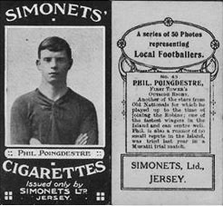 A 1925 cigarette card for First Tower's Phil Poingdestre