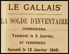 1940 advert in Chronique de Jersey