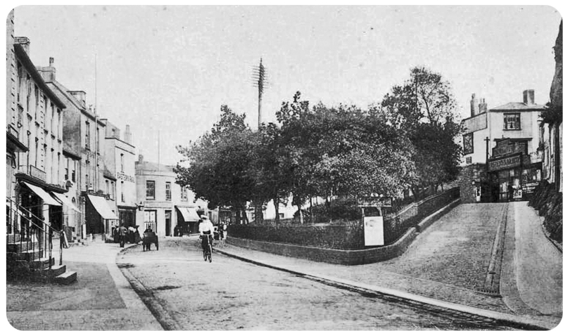 Looking towards Snow Hill, with the entrance to the former Eastern Railway terminus up the slope on the right