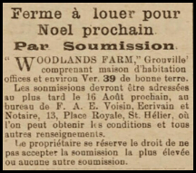 In 1924 the property, then a farmhouse, with 39 vergees of land, was offered for rent in an advert in Chronique de Jersey