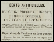 C Pressy, dentist, 1890