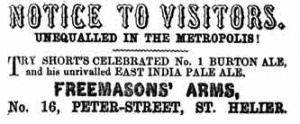 1857 advert for Freemasons Arms