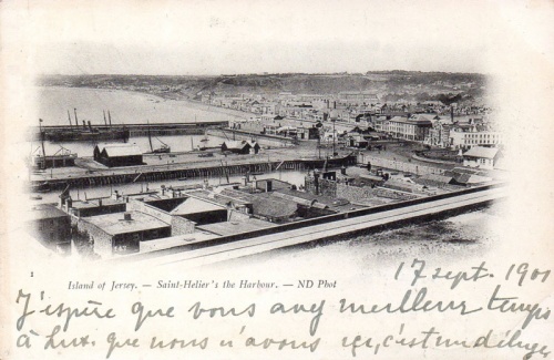17 September - St Helier Harbour - 'I hope you have good weather. We don't; it's a deluge'