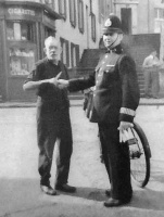 Chimney sweep Thomas Channing with a policeman at Snow Hill