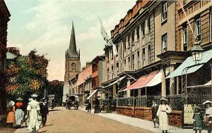 David Place, c1907, looking north towards St Mark's Church, with the Royal Hotel on the right