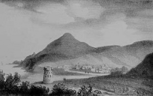 A drawing by P J Ouless of Greve de Lecq in 1847