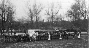 Orviss delivery carriages, probably in the Parade