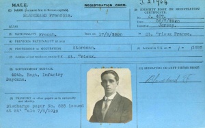 Francois Blanchard's Aliens registration card ...