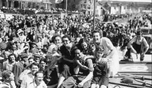 The crowds at West Park on Liberation Day