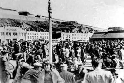 The Weighbridge area was packed for two days with those trying to get away