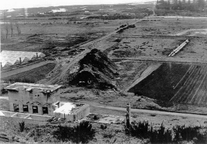 The stone crushing plant at Les Maltieres, Grouville, in use by the Germans during the Occupation