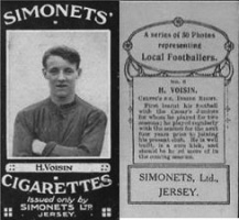 H Voisin, Celtics' inside right, on a 1925 cigarette card