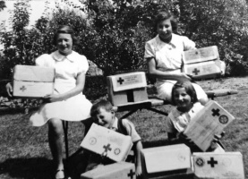The Sutherland family with their parcels