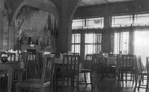 An early picture inside the hotel dining room