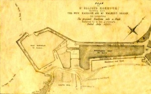 A 1843 plan for developing the harbour which was rejected