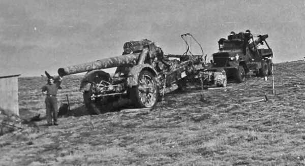45 large field guns were disposed of by manoeuvring them ...