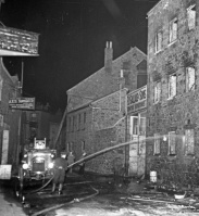 Le Gallais Depository fire in 1949 - Evening Post photograph