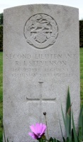 The grave of Great War casualty Richard John Stevenson at Lapugnoy Military Cemetery, near Bethune