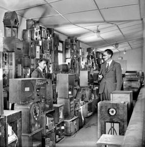 A storeroom full of confiscated radios