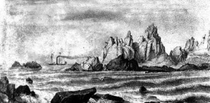 Close inspection of this picture reveals that work has started on the base of the lighthouse