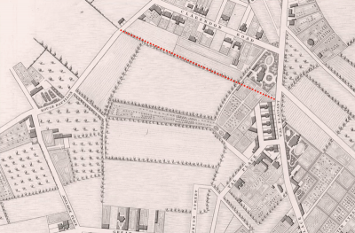 The red dotted line on this 1834 map shows where Midvale Road would be built