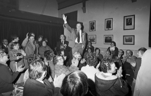 David de La Haye celebrates his election as Deputy of St Ouen in 1978