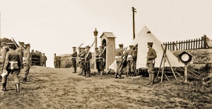 A camp at an unidentified location, possibly outside Fort Regent in 1907