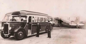 A posh coach met passengers at Heston