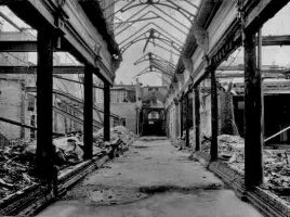 Occupation fire damage photographed in 1945