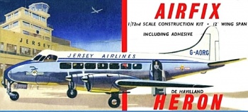 An Airfix plastic model kit of a Jersey Airlines Heron ...