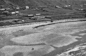 An aerial view of the Milano Bars, on the shoreline in the centre of the picture