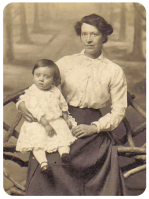 Lydia Louisa Hogan, nee Le Mercier (1873-1940) born in Trinity, and her son Thomas