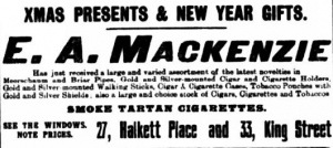 1909 - despite what the advert says, Edward Mackenzie was not trading here in 1909. His shop was at No 43