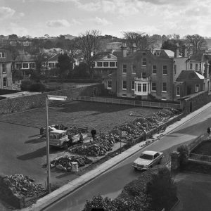 Construction of a car park in 1970