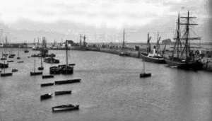View of St Helier Harbour in the 1870s by Ernest Baudoux