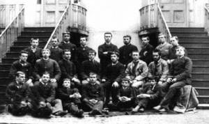 Students outside Waverley Terrace in the 1880s