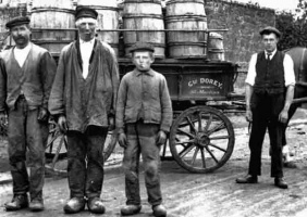 Dorey family members with potatoes ready for export
