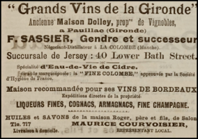 1910 advert in Chronique de Jersey