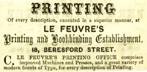 Le Feuvre's printing and bookbinding establishment