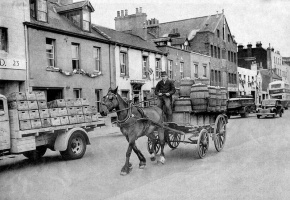 This cart on the Esplanade in the 1950s is heading away from the Weighbridge and may not be carrying potatoes