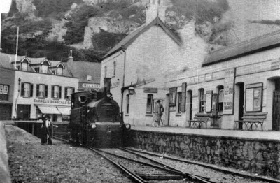 An earlier photograph showing Carrel's Seascale Cafe while the railway was still operating