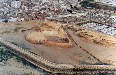 Reclamation west of the Albert Pier in 1988. This area came to be known as 'West of Albert'