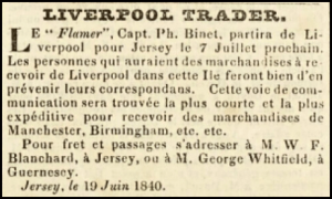 Flamer had reverted to her original name by 1840, when she operated to Liverpool