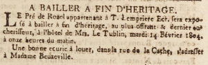 Thomas Lempriere’s Pre de Rozel was for sale in February 1804