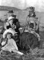 William Henry Ford and Harriet with their grandchildren Florence and Peter Ford Hacking in Grouville Bay
