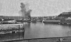 A steamer docking on the New North Quay